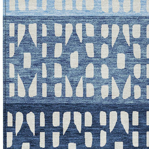 HomeRoots 5' Stylish Blue and Ivory Geometric Area Rug for Indoor/Outdoor Use - Easy Care, Durable Design 5' X 8' 613826