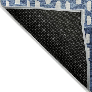 HomeRoots 5' Stylish Blue and Ivory Geometric Area Rug for Indoor/Outdoor Use - Easy Care, Durable Design 10' X 14' 613830