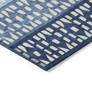 HomeRoots 5' Stylish Blue and Ivory Geometric Area Rug for Indoor/Outdoor Use - Easy Care, Durable Design 10' X 14' 613830