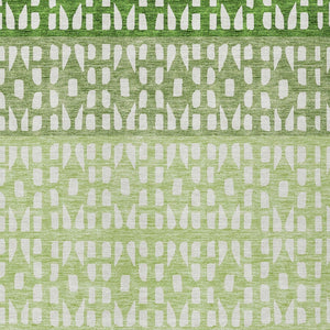 HomeRoots 5' Modern Sage Green and Ivory Geometric Indoor Outdoor Area Rug - Durable, Washable, Versatile Decor 5' X 8' 613844