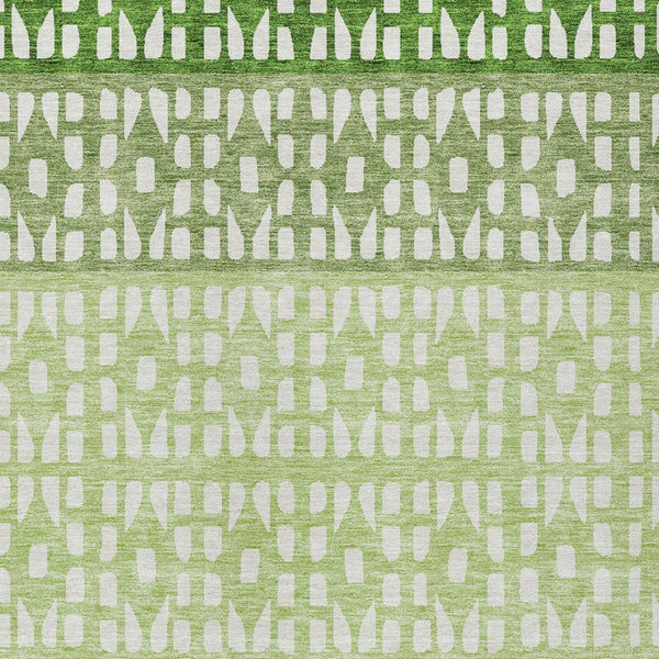 HomeRoots 5' Modern Sage Green and Ivory Geometric Indoor Outdoor Area Rug - Durable, Washable, Versatile Decor 5' X 8' 613844