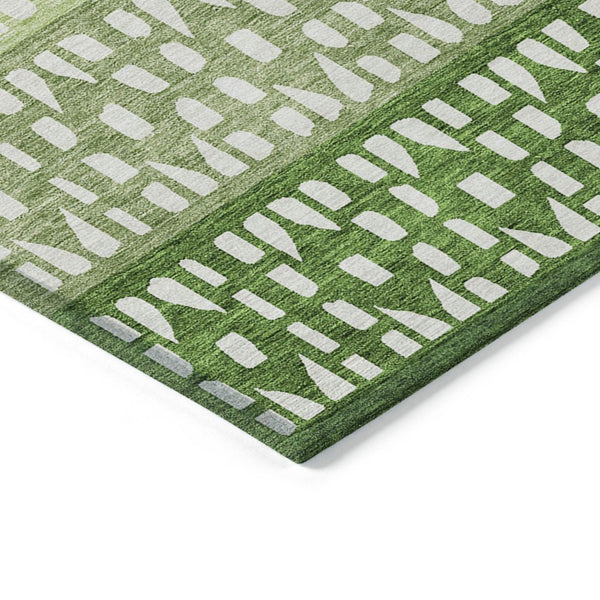 HomeRoots 5' Modern Sage Green and Ivory Geometric Indoor Outdoor Area Rug - Durable, Washable, Versatile Decor 5' X 8' 613844