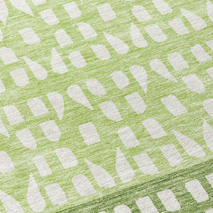 HomeRoots 5' Modern Sage Green and Ivory Geometric Indoor Outdoor Area Rug - Durable, Washable, Versatile Decor 8' Round 613845