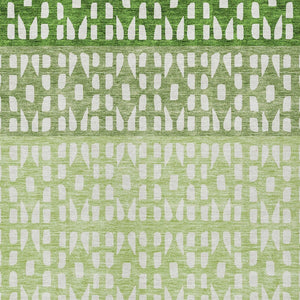 HomeRoots 5' Modern Sage Green and Ivory Geometric Indoor Outdoor Area Rug - Durable, Washable, Versatile Decor 8' X 10' 613846