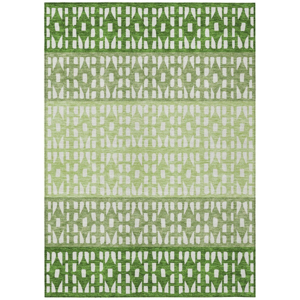 HomeRoots 5' Modern Sage Green and Ivory Geometric Indoor Outdoor Area Rug - Durable, Washable, Versatile Decor 9' X 12' 613847