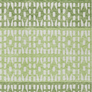 HomeRoots 5' Modern Sage Green and Ivory Geometric Indoor Outdoor Area Rug - Durable, Washable, Versatile Decor 9' X 12' 613847