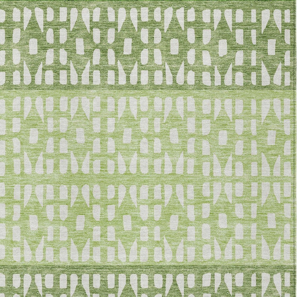 HomeRoots 5' Modern Sage Green and Ivory Geometric Indoor Outdoor Area Rug - Durable, Washable, Versatile Decor 9' X 12' 613847
