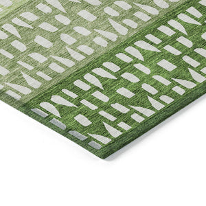 HomeRoots 5' Modern Sage Green and Ivory Geometric Indoor Outdoor Area Rug - Durable, Washable, Versatile Decor 9' X 12' 613847