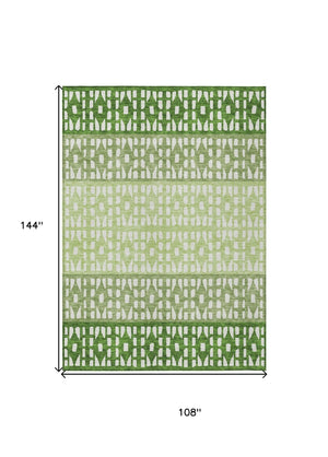 HomeRoots 5' Modern Sage Green and Ivory Geometric Indoor Outdoor Area Rug - Durable, Washable, Versatile Decor 9' X 12' 613847
