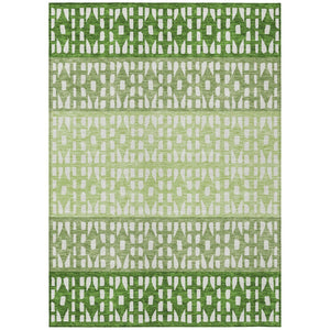 HomeRoots 5' Modern Sage Green and Ivory Geometric Indoor Outdoor Area Rug - Durable, Washable, Versatile Decor 10' X 14' 613848