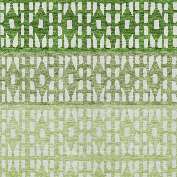 HomeRoots 5' Modern Sage Green and Ivory Geometric Indoor Outdoor Area Rug - Durable, Washable, Versatile Decor 10' X 14' 613848