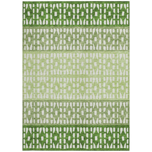 HomeRoots 5' Modern Sage Green and Ivory Geometric Indoor Outdoor Area Rug - Durable, Washable, Versatile Decor 10' X 14' 613848