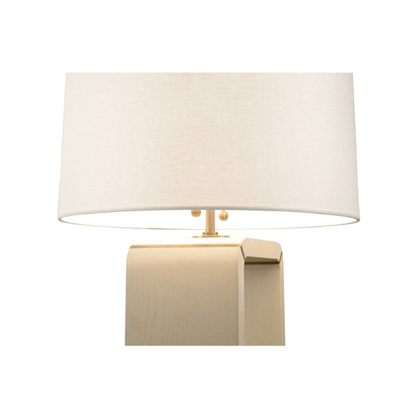 Wildwood Oak Island Table Lamp — Coastal Bleached Wood & Antique Brass Open Silhouette For Airy Ambient Lighting, 27" Tall 61385