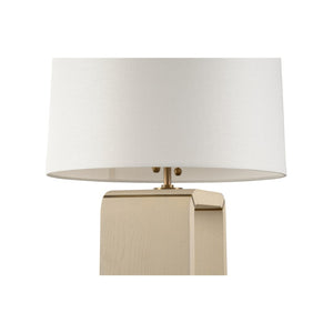 Wildwood Oak Island Table Lamp — Coastal Bleached Wood & Antique Brass Open Silhouette For Airy Ambient Lighting, 27" Tall 61385