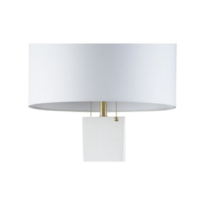 Wildwood Elin Sculptural Table Lamp With Twisted Matte White Body & Antique Brass Accents For Luxe Decor 61388