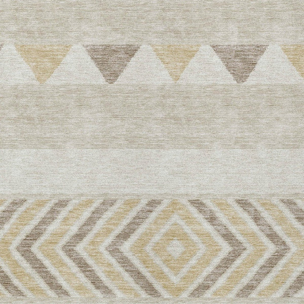 HomeRoots 5' Beige Ivory and Taupe Southwestern Area Rug - Durable, Washable, Perfect for Indoor/Outdoor Use 8' X 10' 613882