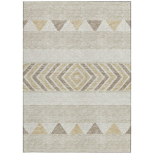 HomeRoots 5' Beige Ivory and Taupe Southwestern Area Rug - Durable, Washable, Perfect for Indoor/Outdoor Use 9' X 12' 613883