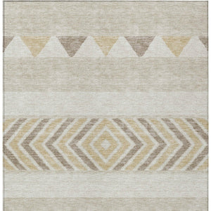 HomeRoots 5' Beige Ivory and Taupe Southwestern Area Rug - Durable, Washable, Perfect for Indoor/Outdoor Use 10' X 14' 613884