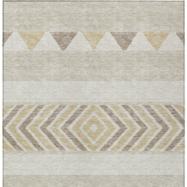 HomeRoots 5' Beige Ivory and Taupe Southwestern Area Rug - Durable, Washable, Perfect for Indoor/Outdoor Use 10' X 14' 613884
