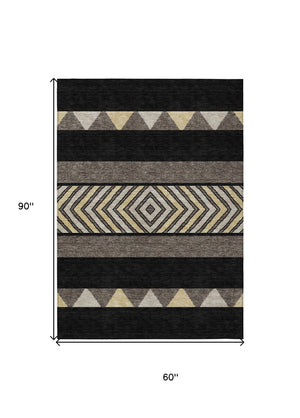 HomeRoots 5' Southwestern Indoor Outdoor Area Rug - Durable, Washable, Stylish, Perfect for High-Traffic Spaces 5' X 8' 613886
