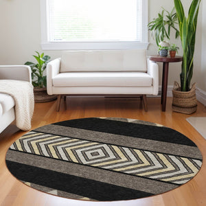 HomeRoots 5' Southwestern Indoor Outdoor Area Rug - Durable, Washable, Stylish, Perfect for High-Traffic Spaces 8' Round 613887