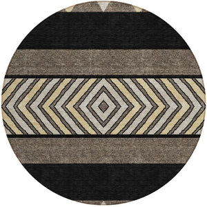 HomeRoots 5' Southwestern Indoor Outdoor Area Rug - Durable, Washable, Stylish, Perfect for High-Traffic Spaces 8' Round 613887