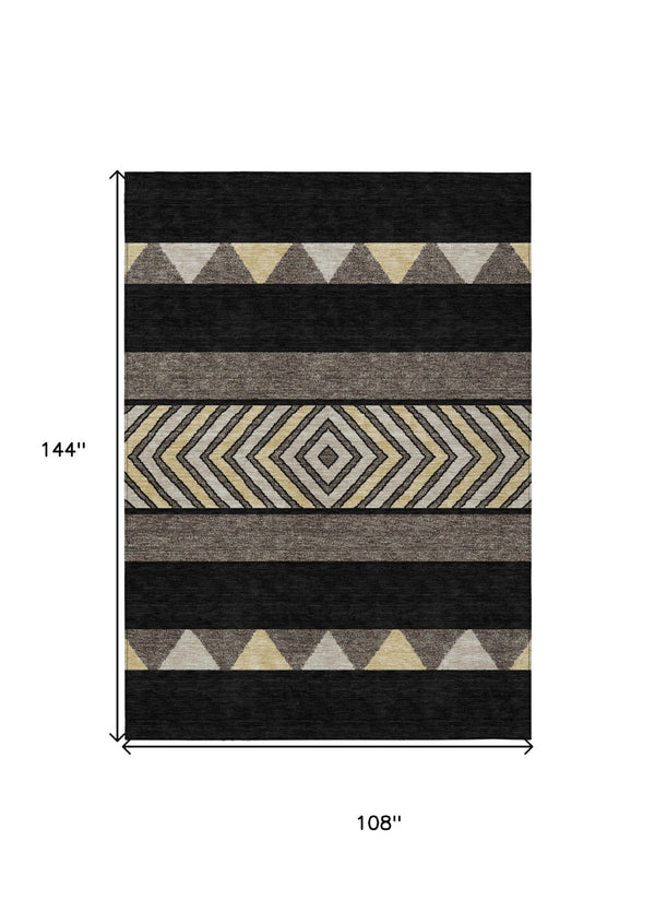 HomeRoots 5' Southwestern Indoor Outdoor Area Rug - Durable, Washable, Stylish, Perfect for High-Traffic Spaces 9' X 12' 613889