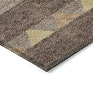HomeRoots 5' Southwestern Area Rug in Brown, Wheat & Copper - Durable, Washable, Stylish for Indoor & Outdoor Use 5' X 8' 613892