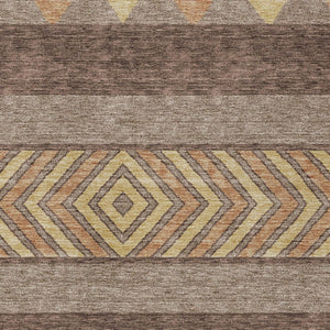HomeRoots 5' Southwestern Area Rug in Brown, Wheat & Copper - Durable, Washable, Stylish for Indoor & Outdoor Use 5' X 8' 613892