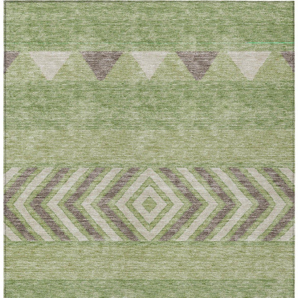 HomeRoots 5' Southwestern Indoor Outdoor Area Rug in Green, Taupe, and Ivory - Durable, Washable Design for All Spaces 5' X 8' 613898
