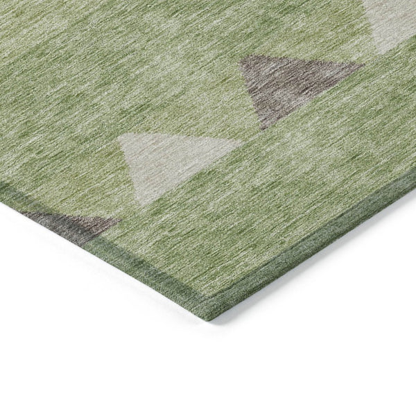 HomeRoots 5' Southwestern Indoor Outdoor Area Rug in Green, Taupe, and Ivory - Durable, Washable Design for All Spaces 8' X 10' 613900