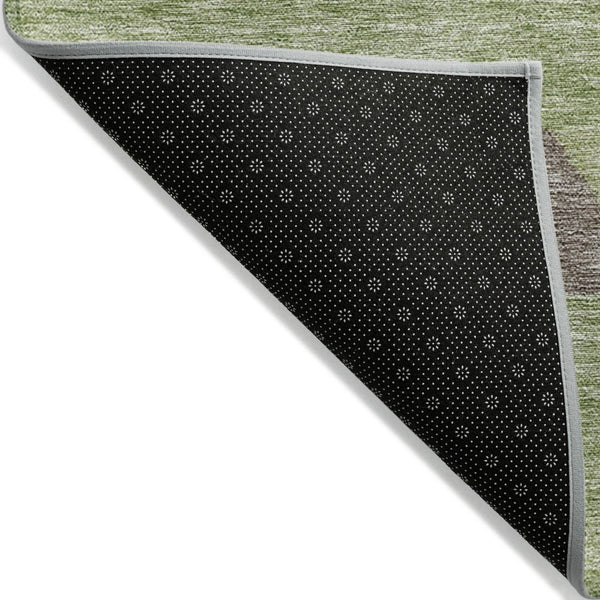 HomeRoots 5' Southwestern Indoor Outdoor Area Rug in Green, Taupe, and Ivory - Durable, Washable Design for All Spaces 9' X 12' 613901