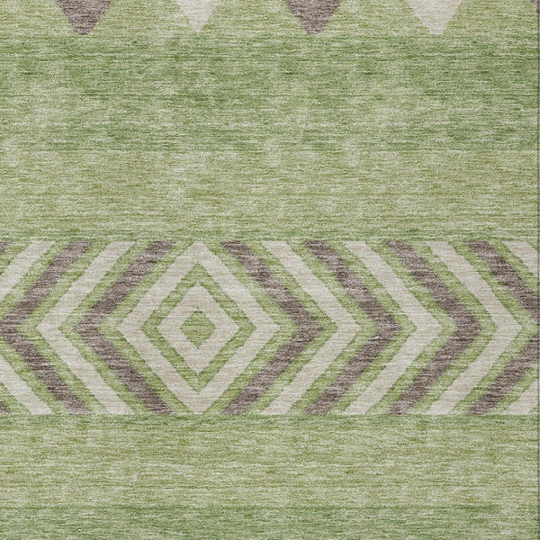 HomeRoots 5' Southwestern Indoor Outdoor Area Rug in Green, Taupe, and Ivory - Durable, Washable Design for All Spaces 9' X 12' 613901