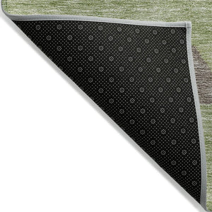 HomeRoots 5' Southwestern Indoor Outdoor Area Rug in Green, Taupe, and Ivory - Durable, Washable Design for All Spaces 10' X 14' 613902