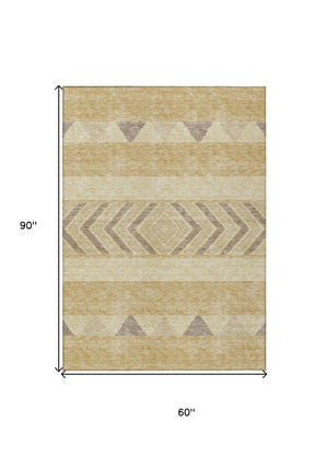 HomeRoots 5' Southwestern Area Rug - Washable, Stain-Resistant, Durable Indoor/Outdoor Design for Any Space 5' X 8' 613904