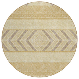 HomeRoots 5' Southwestern Area Rug - Washable, Stain-Resistant, Durable Indoor/Outdoor Design for Any Space 8' Round 613905