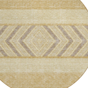 HomeRoots 5' Southwestern Area Rug - Washable, Stain-Resistant, Durable Indoor/Outdoor Design for Any Space 8' Round 613905