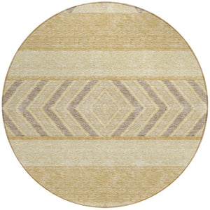 HomeRoots 5' Southwestern Area Rug - Washable, Stain-Resistant, Durable Indoor/Outdoor Design for Any Space 8' Round 613905