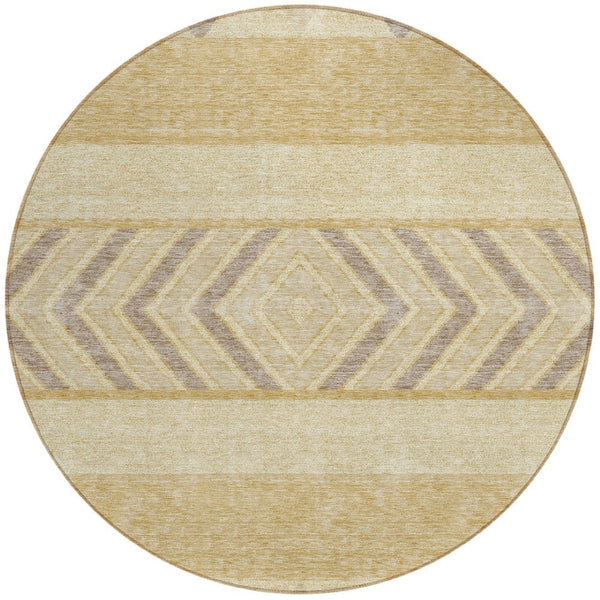 HomeRoots 5' Southwestern Area Rug - Washable, Stain-Resistant, Durable Indoor/Outdoor Design for Any Space 8' Round 613905