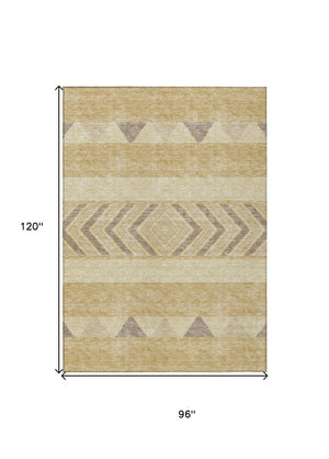 HomeRoots 5' Southwestern Area Rug - Washable, Stain-Resistant, Durable Indoor/Outdoor Design for Any Space 8' X 10' 613906