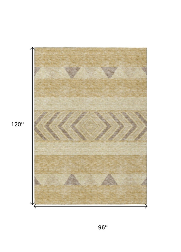HomeRoots 5' Southwestern Area Rug - Washable, Stain-Resistant, Durable Indoor/Outdoor Design for Any Space 8' X 10' 613906