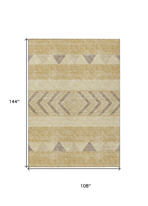 HomeRoots 5' Southwestern Area Rug - Washable, Stain-Resistant, Durable Indoor/Outdoor Design for Any Space 9' X 12' 613907