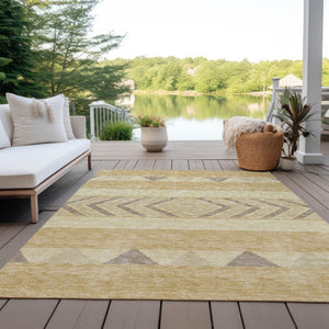 HomeRoots 5' Southwestern Area Rug - Washable, Stain-Resistant, Durable Indoor/Outdoor Design for Any Space 9' X 12' 613907