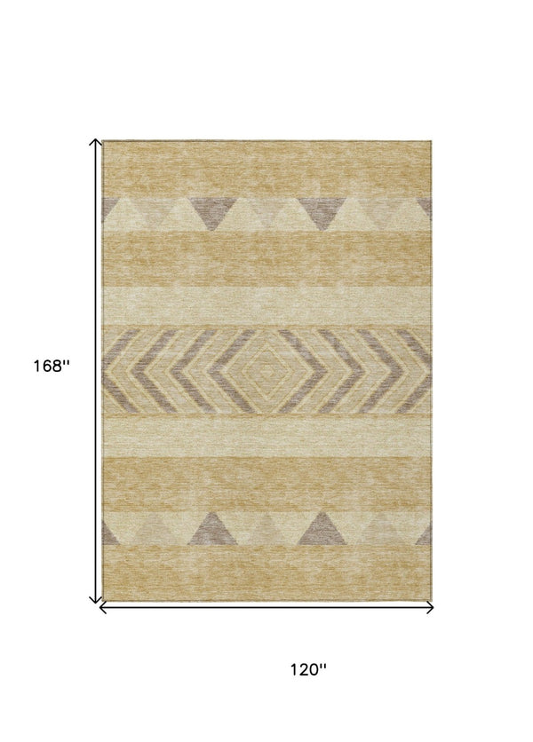 HomeRoots 5' Southwestern Area Rug - Washable, Stain-Resistant, Durable Indoor/Outdoor Design for Any Space 10' X 14' 613908