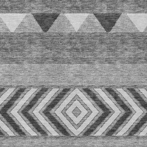 HomeRoots 5' Versatile Gray Charcoal and Silver Southwestern Indoor Outdoor Area Rug for Stylish Living Spaces 5' X 8' 613910