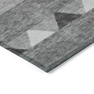 HomeRoots 5' Versatile Gray Charcoal and Silver Southwestern Indoor Outdoor Area Rug for Stylish Living Spaces 8' X 10' 613912