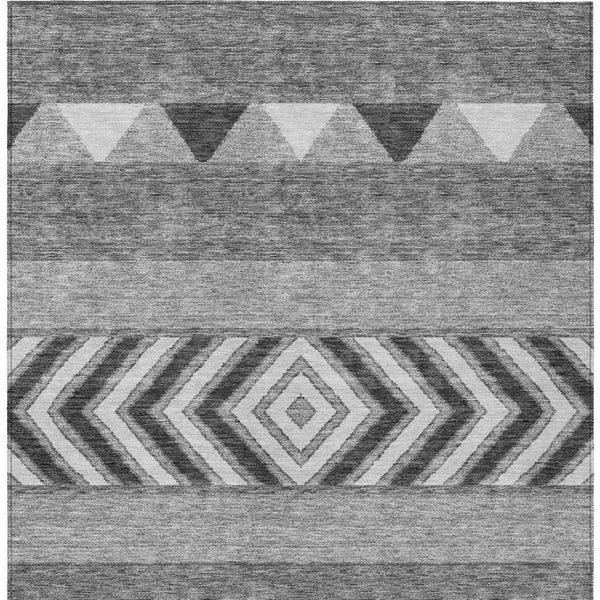 HomeRoots 5' Versatile Gray Charcoal and Silver Southwestern Indoor Outdoor Area Rug for Stylish Living Spaces 9' X 12' 613913