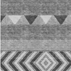 HomeRoots 5' Versatile Gray Charcoal and Silver Southwestern Indoor Outdoor Area Rug for Stylish Living Spaces 9' X 12' 613913