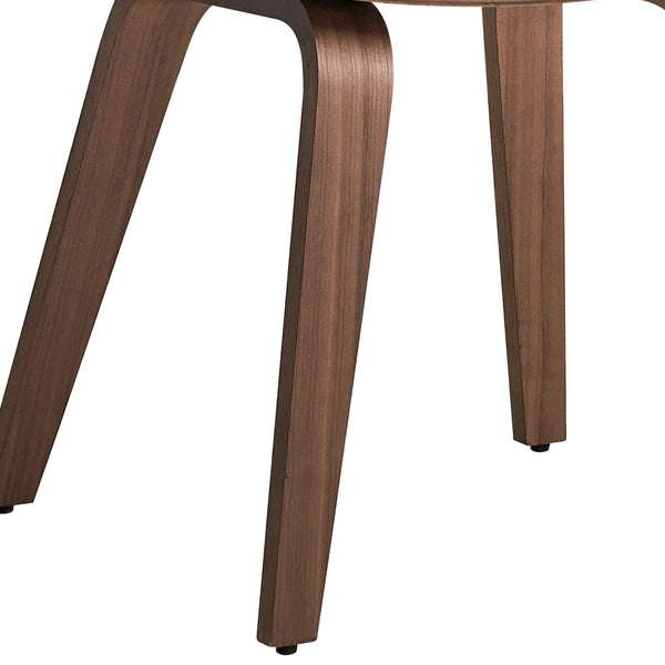 English Elm White Boucle Walnut Side Chair Set of 2 — Curved Tapered Wood Legs, Upholstered Back for Comfort & Style B062P209233