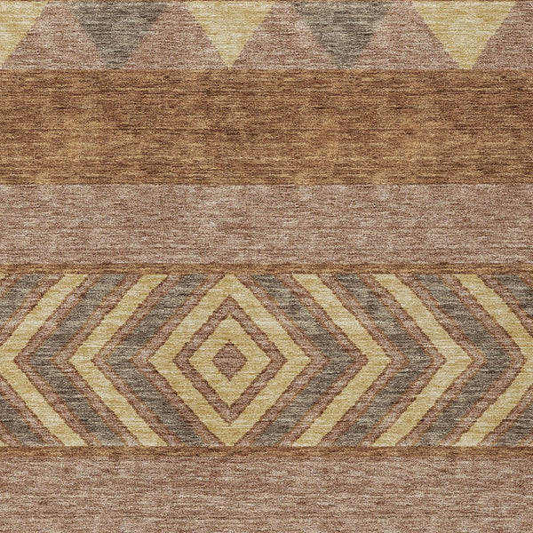 HomeRoots 5' Durable Southwestern Area Rug in Orange, Wheat & Taupe – Stylish, Washable Indoor/Outdoor Accent 10' X 14' 613944